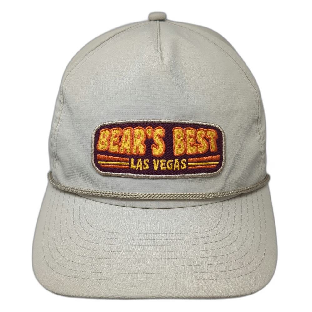 Pukka 5 Panel Beige Hat One Size Rope Bear's Best Las Vegas Golf Snapback Patch